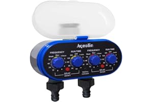 Aqualin Ordinateur d'irrigation de jardin avec minuterie d'irrigation à deux sorties