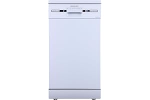 Cookology CFSD4510WH 45cm Wide Freestanding Slimline Undercounter Dishwasher, 6 Programme Settings with Eco Mode, 10 Place Settings - in White