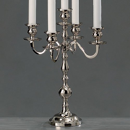 Kerzenleuchter Varas Silber 35cm Kerzenhalter Kerzenständer silberner Kandelaber - 2