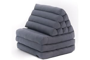 LEEWADEE - Cómodo Colchón De Suelo con Cojín De Lectura, Futón Japonés, Cama Plegable O Esterilla De Masaje Tailandés, Antracita