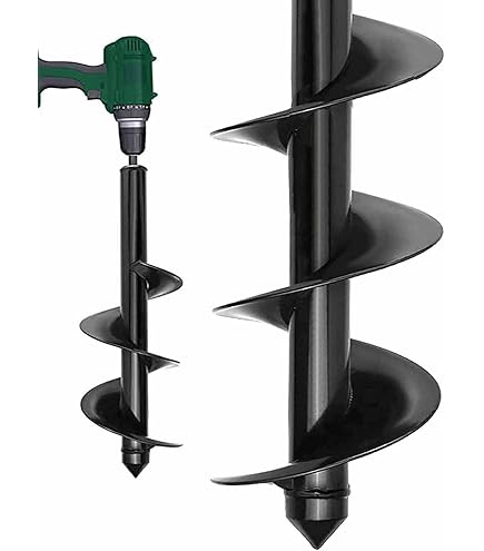 WERHE® Profi-boormachine Sterk staal, Grondboor voor boormachine 200 mm dubbele schacht extreem robuust met SDS Max adapter - Pile Drill Putboor precieze boorpunt