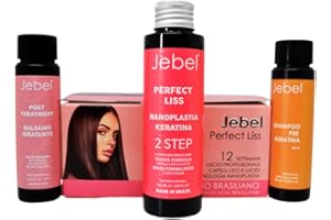 JEBEL Perfect Liss Nanoplastia - Kit Stiratura Brasiliana - 12 settimane liscio professionale - Kit Mantenimento Stiratura - Intensivo, Protettivo e Riparatore con Cheratina - Senza Formaldeide