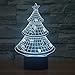 Produktbild Weihnachtsbaum Nachtlicht Illusion Lampe Nachttischlampe, 7 Farben ändern Touch Schalter Schreibtisch Dekoration Lampen Geburtstag Weihnachtsgeschenk mit Acryl Flat & ABS Base & USB Kabel