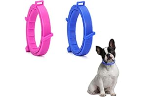 SSyang Leuchtendes Präventionshalsband, 2 Stücke Zeckenhalsband für Hunde und Katzen Gegen Parasiten mit bis 8-Monatigen Schutz,Fluoreszierendes Halsband Universell Jede Größe Verstellbar(Rosa+Blau)
