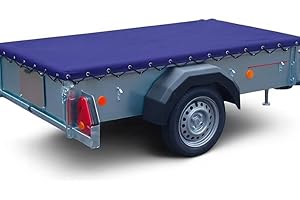 SHUMAXX Trailer Cover boxed at the corners Heavy Duty Waterproof PVC Tarp Tie Down with Bungee Cord 650GSM Cargo tarp Trailer sheet (Blue, 5 Feet x 3 Feet)