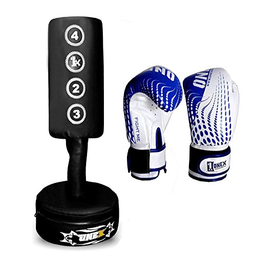 Onex FREE STANDING Kids Punch Bag Set Black Junior Freestanding Bag + Gloves Onex FREE STANDING Kids Punch Bag Set Black Junior Freestanding Bag + Gloves