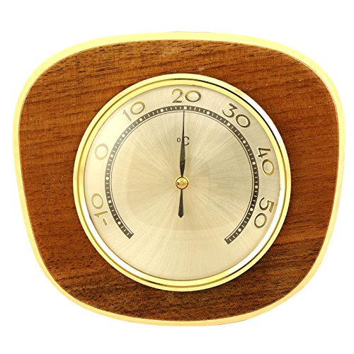 Nussbaum / Ahorn Holz Innen , Zimmer Thermometer . Innenthermometer Analog / Bimetall . Holzthermometer