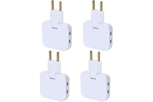 4 stycken platt kontakt flera grenuttag, med 3 adapteruttag, 2 500 W, 180 graders vridbart huvud, EU till USA, adapter, för kontor, resor