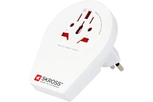 SKROSS | 1.500270 | World to CH Italy Brasil | Adattatore da Viaggio, Svizzera, Brasile con Spina e Presa Standard Australia-China, UK, Giappone, USA, Europa