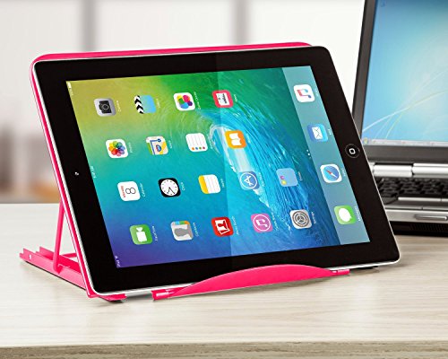 Faltbarer Laptop Tablet Ständer, InGoo Laptopständer Mesh Belüftet Kühler Halter Verstellbarer Computer Halterung Stütze Ständer für Laptop, Notebook, iPad Mini, iPhone, Tablets(Rot) - 5