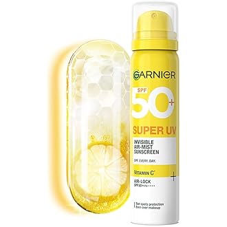 Garnier SuperUV Invisible Air Mist Sunscreen SPF50 PA++++ UVA/B for Broad Spectrum | Application over Makeup Sunscreen Spray | No White Cast | For All
