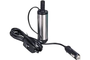 Kingkindsun - 12 V 38 mm pompa zatapialna do wody olejowej oleju napędowego pompa do przenoszenia paliwa samochodowego, kabel 3 m z gniazdem zapalniczki samochodowej