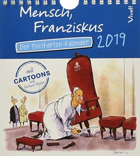 Mensch, Franziskus 2019: Der Postkarten-Kalender mit Cartoons von Gerhard Mester