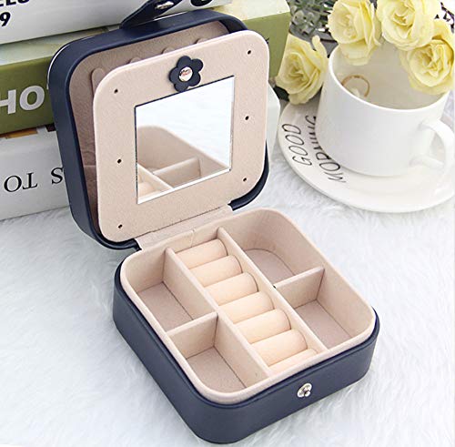 Preisvergleich Produktbild SALLYSKY Tragbare Prinzessin Schmuckschatulle Reise Ohrringe Ohrstecker Ring Hand Schmuck Aufbewahrungsbox Kleine Einfache 11 * 11 * 5,8 cm, B