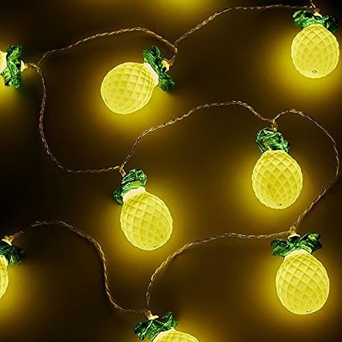 Wishwill Indoor mini Pineapple Shaped String Light Battery Powered 165cm(5.4ft)10 LED Fairy String Lighting for Christmas Home Wedding Party Bedroom Birthday Decoration (Warm White)