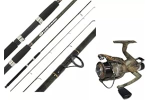 NGT CARP FISHING STALKER ROD IN CAMO - 8FT 2PC ROD + CAMO 40 CARP RUNNER REEL