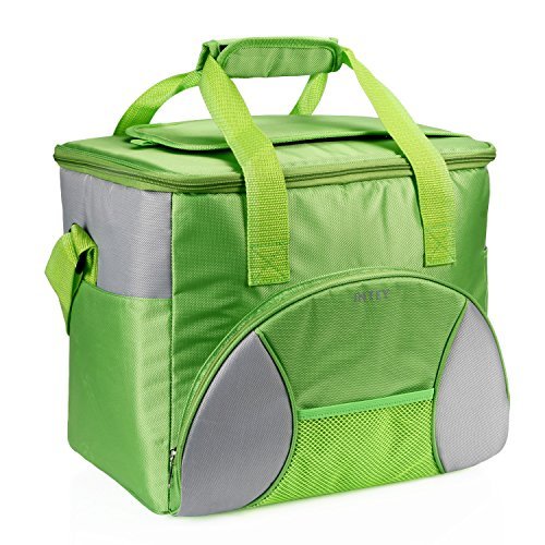 INTEY Kühltasche Kühlbox 20L Faltbar Picknicktasche Isolierte Thermotasche unterwegs Campingtasche, Grün