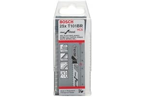 BOSCH PROFESSIONNAL Bosch Professional 5 x Hojas de sierra de calar T 101 BR Clean for Wood (para Madera blanda, corte recto, accesorios Sierra de calar)