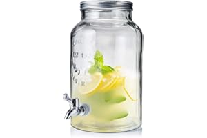 ORION GROUP Dispenser per bevande | 5,5 l | rubinetto bottiglia con rubinetto, bicchieri da cocktail drinking retrò