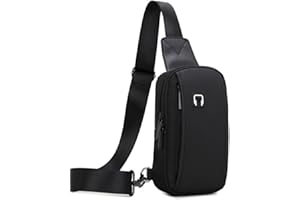 Lidxfeo Multi-Pocket Brusttasche Herren, Anti-Diebstahl Sling Schultertasche, Wasserfeste Crossbody Tasche Klein, für Wandern, Reisen, Joggen usw
