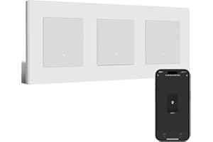 BSEED Inteligentny włącznik światła, 1-drożny, potrójny, Wi-Fi, współpracuje z Amazon Alexa/Google Home, przełącznik przyciskowy, Wi-Fi, ramka PC, kompatybilna z Smart Life/Tuya-228 mm, biały