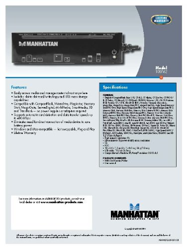 Manhattan Multi-Card Reader/Writer (Hi-Speed USB 2.0, Slimline, 80-in-1) schwarz - 3