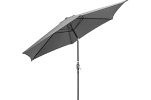 CHRISTOW Tilting Garden Parasol Umbrella UV Protective Polyester Canopy With Crank Handle