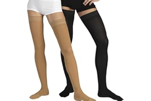 TONUS ELAST 23-32 mmHg Bas de Compression à Bout Fermé, Classe 2 Médicale, Bas de Contention Unisexe avec Embout (XL, 170-182 cm, Beige)