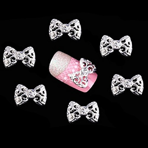 10stk. 3D Glitters Bowknot Nagelsticker Schleife Strass Nagel Art Sticker Dekoration - 3