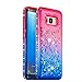 Produktbild HMTECH Galaxy S8 Hülle Glitzer Gradient Rosa Blau Herz Flüssigkeit Fließende Liquid Weiche Silikon Durchsichtige Schale Bumper Etui für Galaxy S8,Pink Blue Liquid