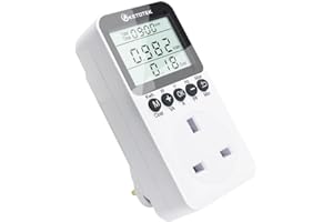 KETOTEK Electricity Usage Monitor Plug Power Meter Watt Meter Digital Energy Monitor LCD Display Power Consumption Meter Energy Cost Voltage Amps KWH Meter Socket
