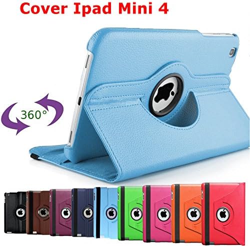King Cameleon Various Colours for Apple iPad 4 – 360 Degree Rotating Multi Angle Case Cover – PU Leather 360 Degree Rotating Stand Case Smart Cover Case, magnetic/magnetic for sleep/wake Stylus 1. bright blue