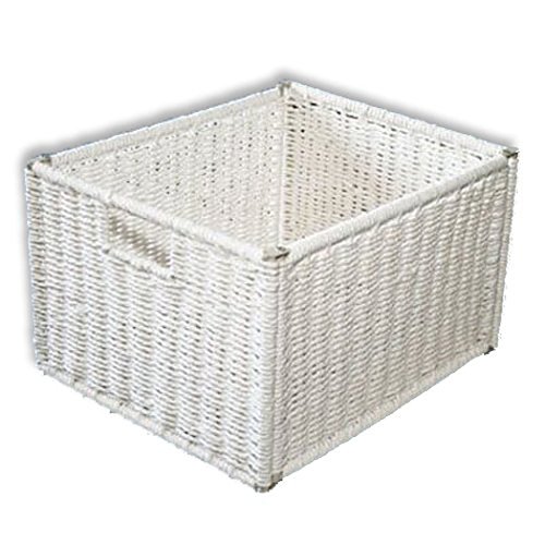 KMH®, Praktische Korb-Box im Rattan-Look (weiss) (#204039) - 2