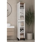 Doruk Banyo Dolabı &Ccedil;ok Ama&ccedil;lı Kapaklı Erzak ve Havlu Dolabı Pratik Depolama &Uuml;nitesi