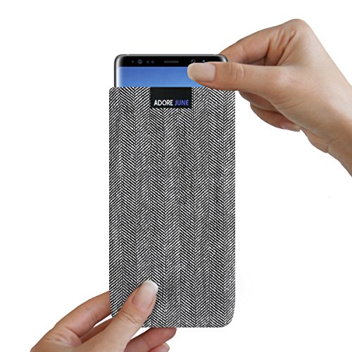 Adore June Custodia Samsung Galaxy Note 8, [Serie Business] Materiale Caratteristico [Tessuto a Spina] Display di Pulizia Effetto Case Cover per Galaxy Note 8 [Grigio / Nero]