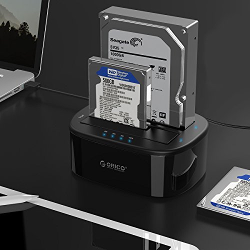 ORICO USB 3.0 auf SATA Dual-Bay Festplatte Docking Station für 2,5 / 3,5 Zoll HDD / SSD mit Offline-Klon-Funktion [UASP-Protokoll und 2 x 8TB unterstützt] - 7