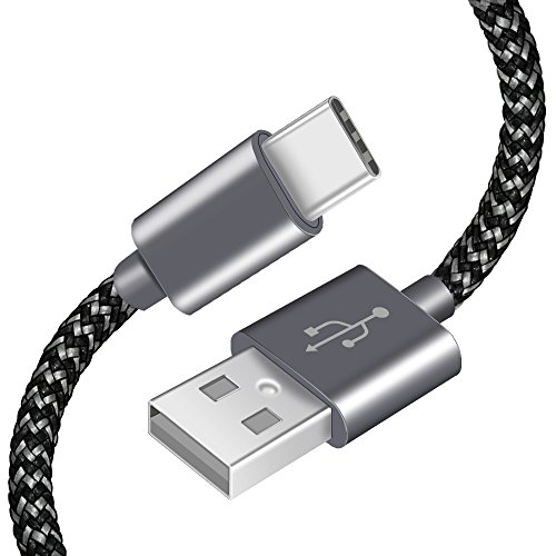 C  ble USB Type-C AOSTA  Lot de 3 2M  Cable USB C Data Chargeur Type C en Nylon avec connecteur en aluminium vers USB C Cable Compatibilit   pour Samsung Galaxy s8 Nouveau Macbook Pro  ChromeBook Pixel huawei P9 P10 Nexus 5X 6P Oneplus 2 3 HTC M10 Meizu Pro 5 6 et Plus Gris Noir 