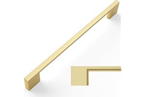 Amerdeco 10 pezzi Maniglie per Mobili da Cucina Distanza fori 192mm Oro Maniglie cucina armadietti in acciaio Lega di zincoper mobili da cucina per mobili UK0035