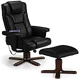 Julian Bowen Malmo Heat Massage Recliner and Footstool, Black