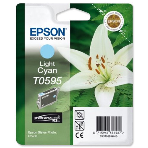 Epson T0595 Cartouche d'encre d'origine cyan clair pour R2400