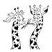 Produktbild LKOBN Wandaufkleber Vinyl PVC Zwei lebhafte niedliche Mode Cartoon Giraffe Kunst Aufkleber Hause kinderzimmer Sofa Hintergrund Dekoration Afrikanische Safari abnehmbare Vinyl Blume 61 cm * 58 cm