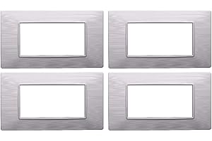 ZOREI 4 Pezzi Placche Compatibile Con Vimar Plana, Placche in Plastica Effetto Satinato (4 Posti/Moduli,Bianco Satinato)