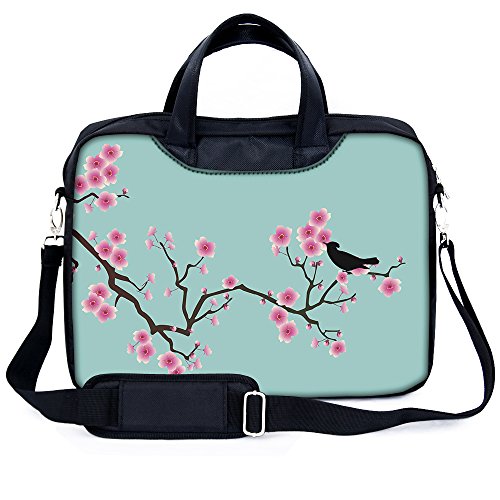Sidorenko® Notebooktasche Laptoptasche für 17-17,3 " Zoll ( 43,9 cm) mit zwei Innentaschen für Zubehör / Vorder - Rückseite bedruckt
