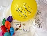 kein Ballongas enthalten Ballonflugkarten-Set: bunte Ballons Alles Gute zur Konfirmation, Verschlüsse, Flugkarten \