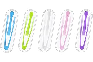 CUHZA 5PCS Applicateur Lentille de Contact, Pince pour Lentilles de Contact, Outil Lentilles de Contact, Ventouse pour Enlever les Lentilles, Lentilles de Contact Dissolvant avec Boîte pour Voyage