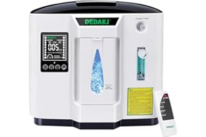 DEDAKJ Portable Oxygen Concentrator, 1-7L/min Oxygen Flow Adjustable, Stable Adjustable 30%-93% Concentration Oxygen, Suitable for Home and Personal Care