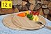 Produktbild 12 x PREMIUM-Pizzabrett, Fladenbrot-Servierbrett, NATUR Holzbrett runde Form,Naturholz BIRKE, groß Holz,mit umlaufender Rille - Ölrille / Saftrille -, je ca. 25 cm, als Bruschetta-Pita-Döner-Naan-Roti-Ciabatta-Langos-Chubz-Servierbretter, Schneidebrett Schneidebrettchen, Frühstücksbrettchen,Anrichtebretter, Brotzeitbretter, Steakteller schinkenbrett rustikal, Schinkenteller von BTV