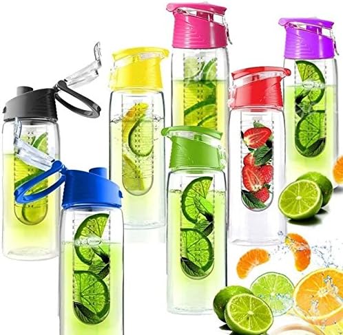 Babz Fruit Fuzer Water Bottle with Fruit Infusion Infuser Aqua Hydration - 7 Colors Available