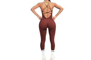 TZLDN Yoga Jumpsuit for Women Black All in One Jumpsuit Seamless Bodycon Gym Romper Sexy Workout Unitard Backless Playsuit