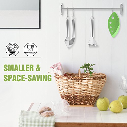 Nuovoware Kräuterentferner Blatt Stripper, [2 Stücken] Kohl, Zuckerrüben, Grünkohl und Kraut Scheider mit verschiedenen Größen Löcher und Plastik Schermesser, Beste Gemüse Küchenhelfer, Grün - 6